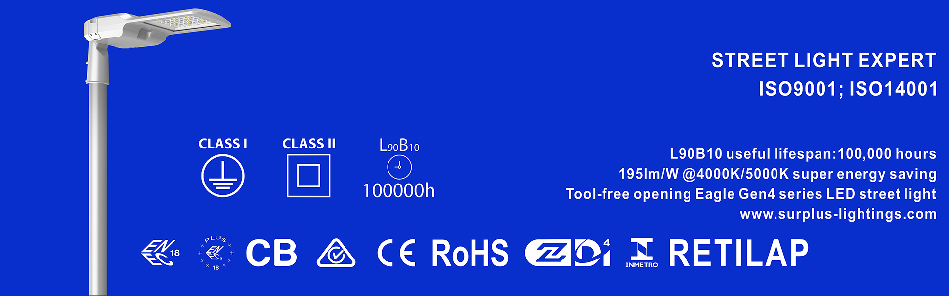 qualidade Luz de Rua Eagle Gen4 195lm/W ENEC ENEC+ CB SAA Zhaga-D4i Fábrica