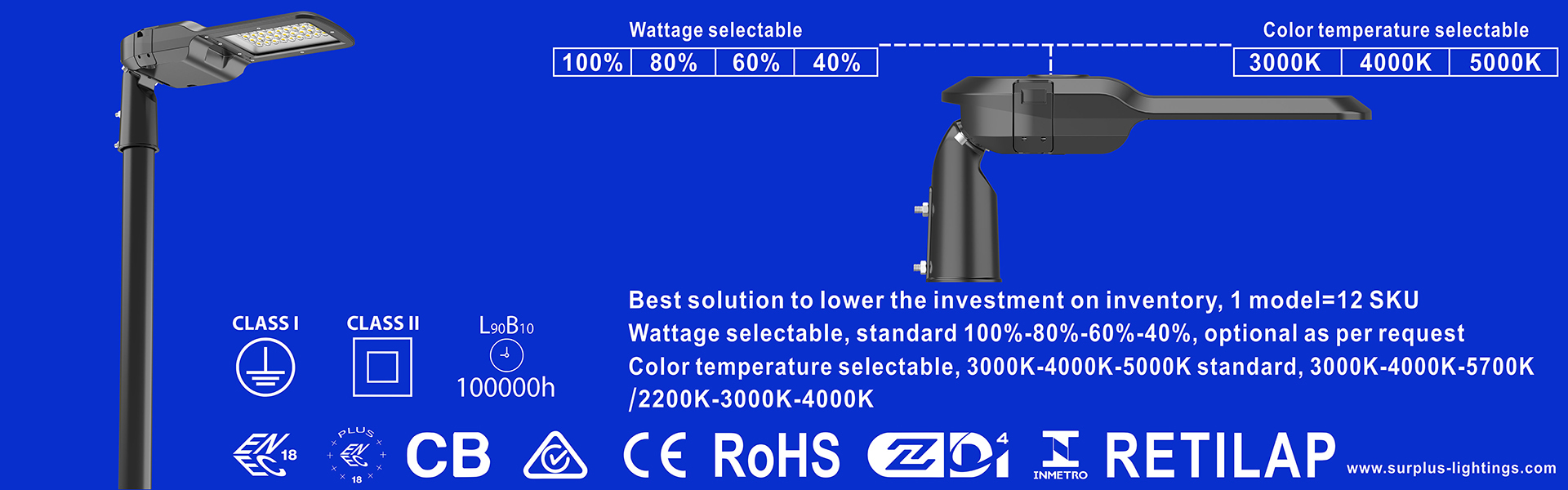 qualidade Luz de Rua Eagle Gen4 195lm/W ENEC ENEC+ CB SAA Zhaga-D4i Fábrica